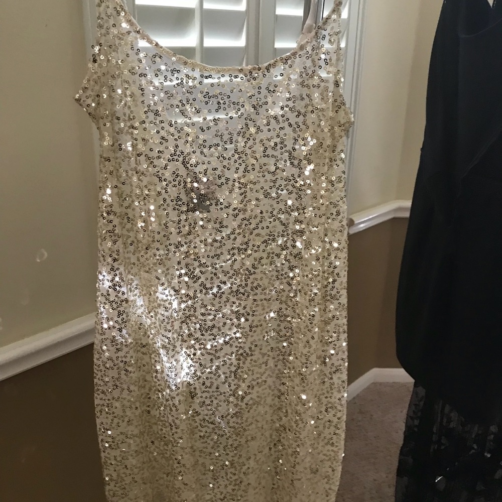 Free People Intimates gold sequin slip